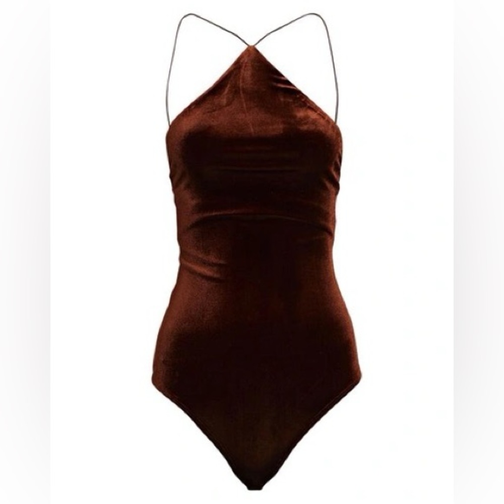 ALIX NYC Bates Velvet Bodysuit – Size Small 🤎